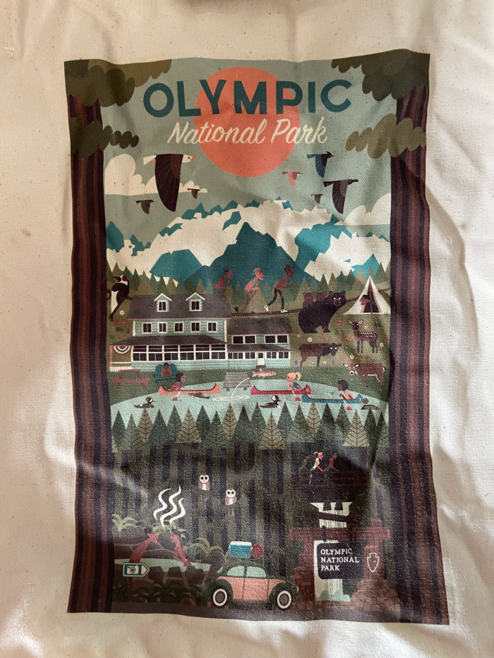 Olympic National Park Illustrated Canvas Tote - Multi - Picture 2 of 2